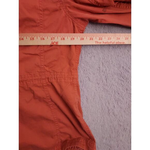LL Bean Jacket Womens Medium Petite Utility Cargo Full Zip Pockets Salmon SPOTS - Picture 11 of 12